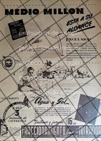 CARTEL RETRO COLONIA LOMAS DEL MIRADOR 1947 MORELOS