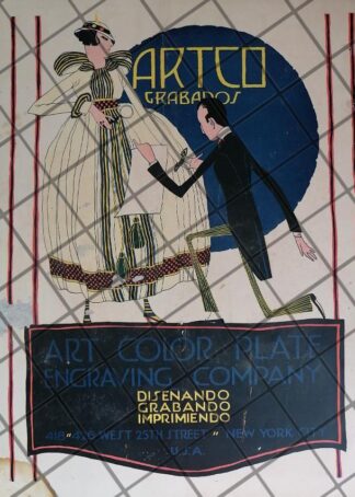 CARTEL ANTIGUO ART NOUVEAU 1916. ARTCO /MUY RARO