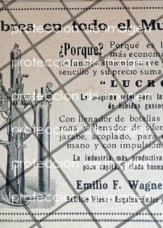 CARTEL PUBLICITARIO ANTIGUO, MAQUINA DE SODAS 1928 / MUY RARO