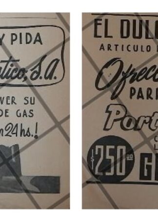 CARTEL ANTIGUO ORIGINAL GAS DOMESTICO S.A 1948 /1034
