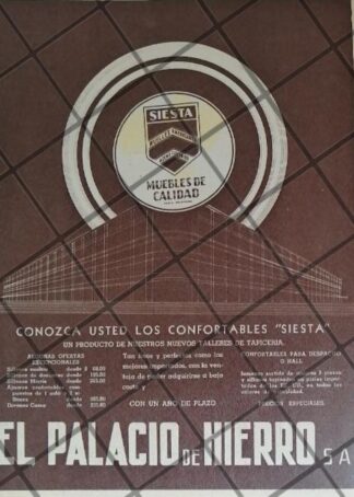 CARTEL ANTIGUO TIENDA EL PALACIO DE HIERRO 1945 /1029