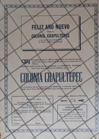 CARTEL ANTIGUO NACE COLONIA LOMAS DE CHAPULTEPEC 1922 HEIGHTS