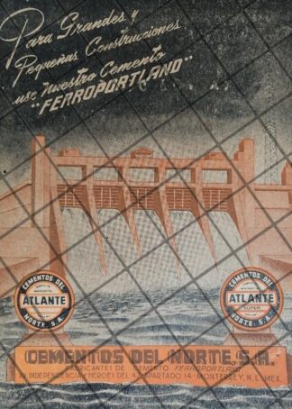 AFICHE ANTIGUO CEMENTOS ATLANTE , MONTERREY 1960 /1017
