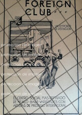 CARTEL ANTIGUO CABARET FOREIGN CLUB 1934 /MUY RARO