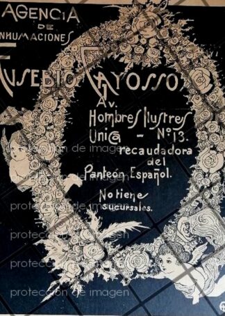 CARTEL ANTIGUO FUNERALES EUSEBIO GAYOSSO 1919