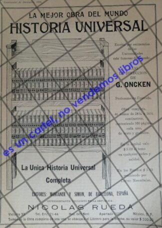 CARTEL ANTIGUO. ENCICLOPEDIA HISTORIA UNIVERSAL 1927