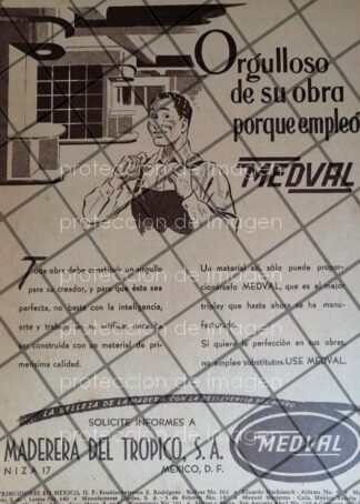 CARTEL ANTIGUO ORIGINAL MADERA DEL TROPICO S.A 1947 /992