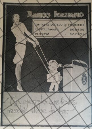 CARTEL PUBLICIDAD ANTIGUA. BANCO ITALIANO 1927 /RARO. PERU