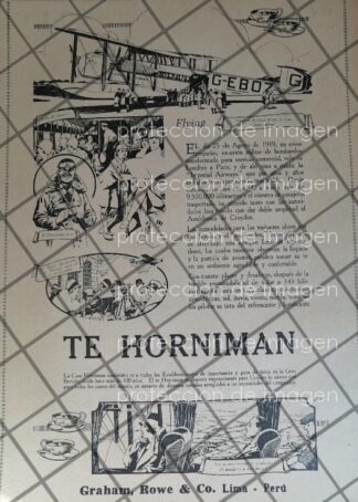 CARTEL DE PUBLICIDAD ATIGUA, TE HORNIMAN 1927 MUY RARO