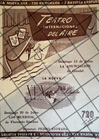 AFICHE ANTIGUO RADIO DIFUSORA X.E.X 1952 122