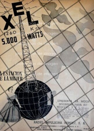 AFICHE ANTIGUO RADIO DIFUSORA X.E.L. HERDEZ 1956 119