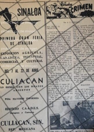CARTEL ANTIGUO PRIMERA GRAN FERIA DE SINAOLA 1956 /RARO