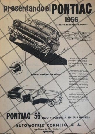 CARTEL VINTAGE ORIGINAL PONTIAC 1956 -1105