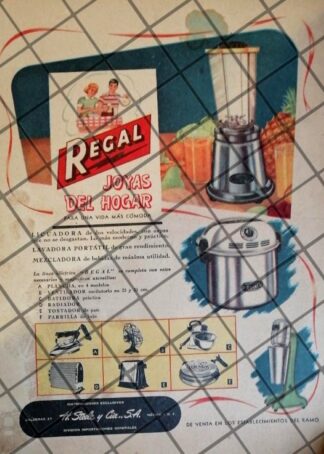 CARTEL PUBLICITARIO RETRO ELECTRODOMESTICOS REGAL 1956 609