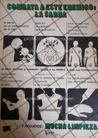 AFICHE RETRO I.M.S.S CAMPAÑA CONTRA LA SARNA 1979