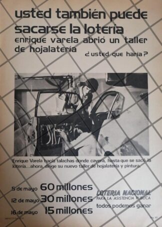 AFICHE ANTIGUO ORIGINAL LOTERIA NACIONAL 1970 /187