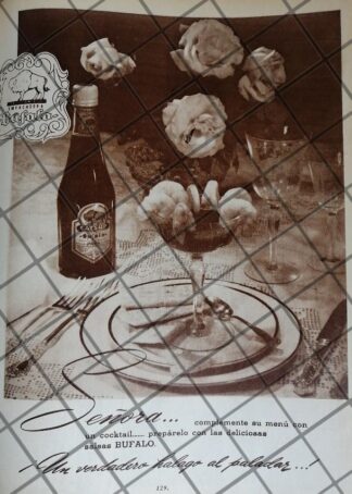 CARTEL ANTIGUO. EMPACADORA BUFALO 1948 SALSA BUFALO