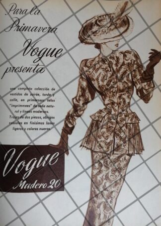 CARTEL ANTIGUO TIENDA BOUTIQUE BOGUE 1948 1105