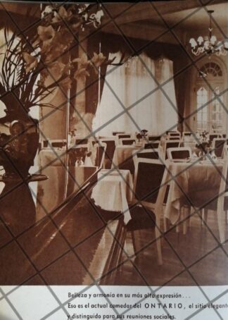 CARTEL ANTIGUO, BAR DEL HOTEL ONTARIO 1948 1108