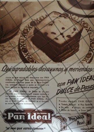 CARTEL ANTIGUO. PAN DULCE PAN IDEAL S.A 1948 1010
