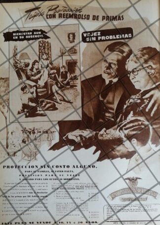 CARTEL RETRO ASEGURADORA LA LATINO AMERICANA 1948 E27