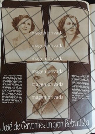 CARTEL ANTIGUO ESTUDIO RETRATISTA JOSE DE CERVANTES 1948