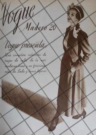 CARTEL ANTIGUO CASA DE MODAS VOGUE 1948