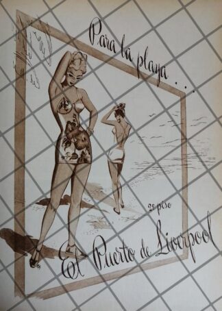 CARTEL ANTIGUO TIENDA EL PUERTO DE LIVERPOOL 1948 1204