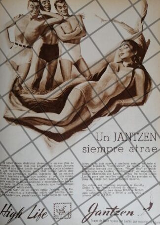 CARTEL ANTIGUO TIENDAS HIGH LIFE 1948 TRAJES JANTSEN