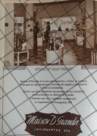 PUBLICIDAD ANTIGUA TIENDAS MAISON D`GRANDA 1948 /3