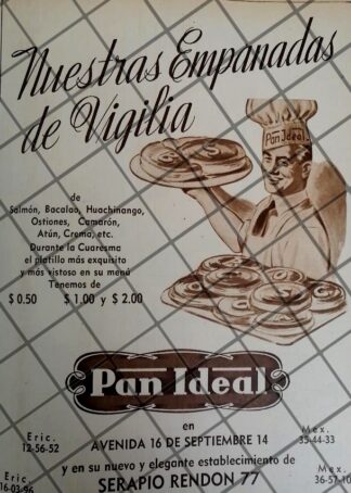 CARTEL ANTIGUO. PAN DULCE PAN IDEAL S.A 1948 -4