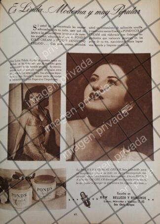 CARTEL PUBLICITARIO RETRO Y ANA LUISA PELUFO 1948 /RARO