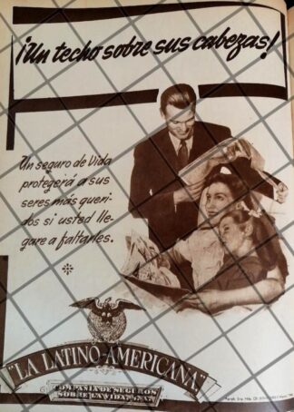 CARTEL RETRO ASEGURADORA LA LATINO AMERICANA 1948 E28