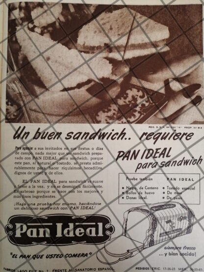 CARTEL ANTIGUO. PAN DULCE PAN IDEAL S.A 1948 -7