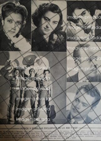 AFICHE RETRO. ARTISTAS RADIO DIFUSORA XEB / XEBT 1945 TRIO JANITZIO