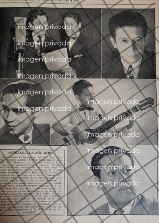 AFICHE RETRO. ARTISTAS DE RADIO DIFUSORA XEB Y XEBT J1945 2