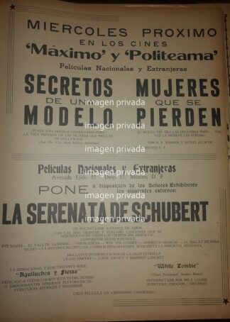 CARTEL RETRO FUNCIONES  CINE POLITEMA Y MAXIMO 1941 ETC