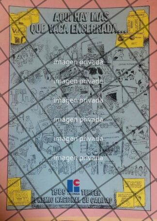 AFICHE RETRO DE GOBIERNO LICONSA 3ER PREMIO NACIONAL DE CALIDAD 1989