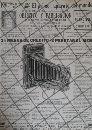CARTEL PUBLICITARIO ANTIGUO CAMARAS HEINRICH ERNEMANN 1913 /3