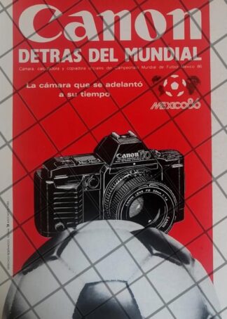 CARTEL PUBLICITARIO RETRO CANON Y COPA MUNDIAL MEXICO 86