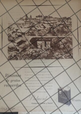 CARTEL ANTIGUO BELMONT DIB. ALBERTO BELTRAN, PUENTE HUATUSQUITO. VER