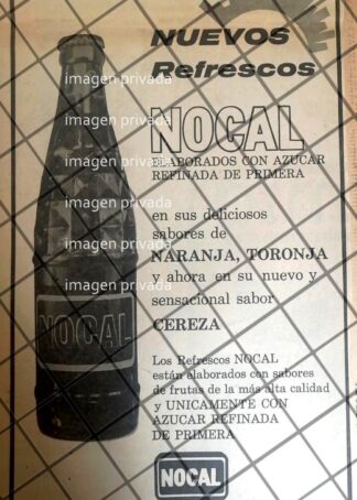 CARTEL PUBLICITARIO RETRO REFRESCOS NOCAL 1968