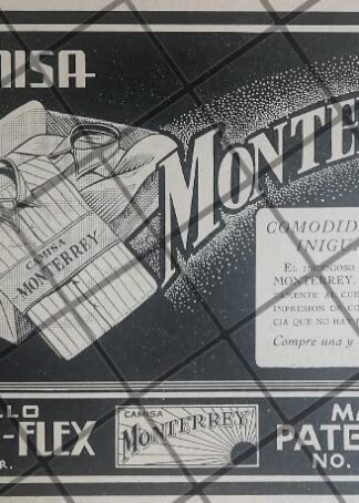 AFICHE PUBLICITARIO RETRO CAMISAS MONTERREY 1942 RARO