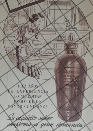 CARTEL PUBLICITARIO RETRO. ACEITE CONQUISTADOR 1940