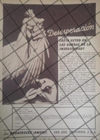 CARTEL PUBLICITARIO RETRO LOS ROSACRUCES AMORC 1948 E26