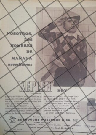 CARTEL PUBLICITARIO RETRO. EMULSION KEPLER 1944 -2