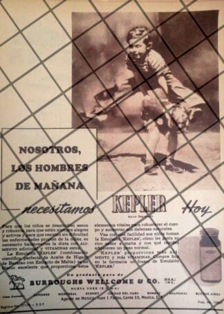 CARTEL PUBLICITARIO RETRO.  EMULSION KEPLER 1944