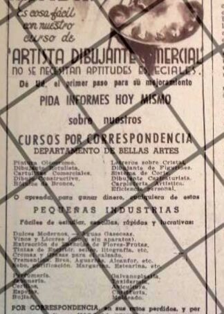 CARTEL RETRO INSTITUTO DE INDUSTRIAS Y BELLAS ARTES 1945 -E23