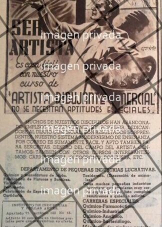 CARTEL RETRO INSTITUTO DE INDUSTRIAS Y BELLAS ARTES 1944 -E22