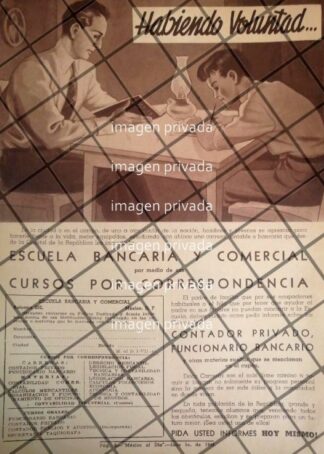 CARTEL RETRO ESCUELA BANCARIA Y COMERCIAL 1948 -E16